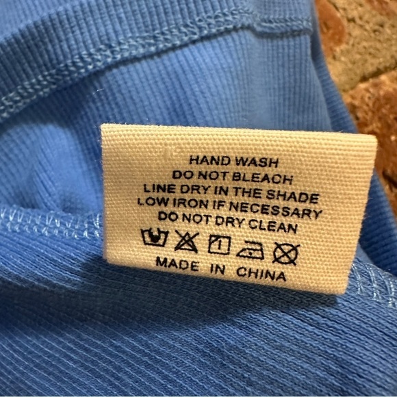 Princess Polly classic crop organic cotton & elastane Blue Ribbed Top tshirt - Picture 10 of 15